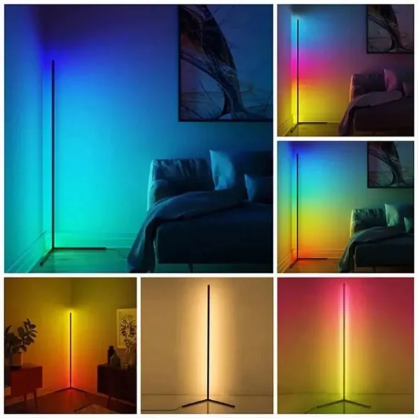 Кутовий підлоговий RGB-світильник 1,2 м — стильний торшер-нічник з пультом керування
