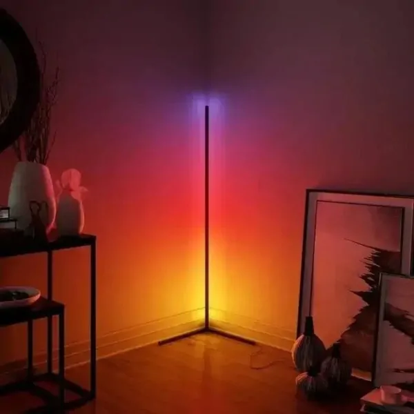 Кутовий підлоговий RGB-світильник 1,2 м — стильний торшер-нічник з пультом керування