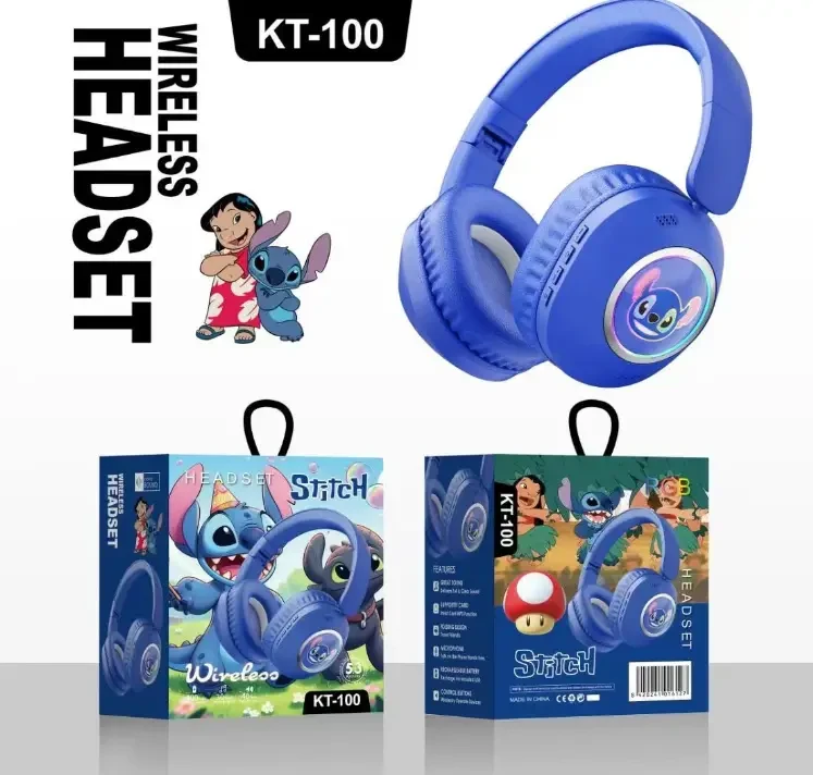 Дитячі бездротові навушники Stitch KT-100 Blue