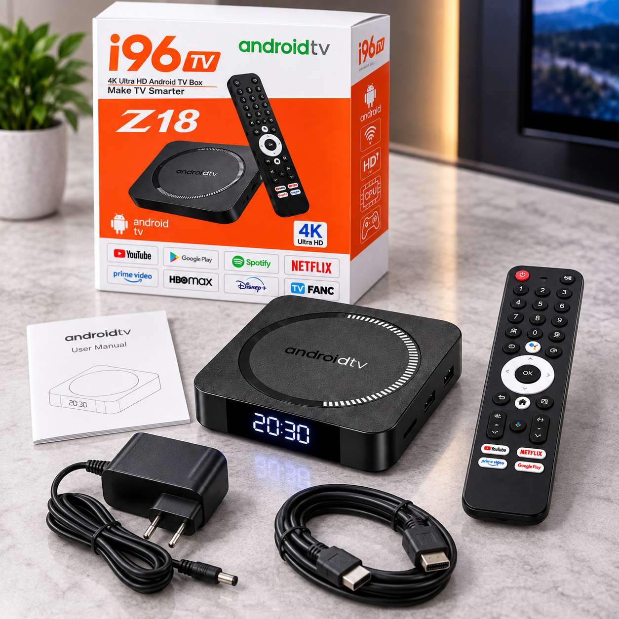ТВ-приставка I96 Z18 4K — 4/32 ГБ, Wi-Fi 2.4/5 ГГц