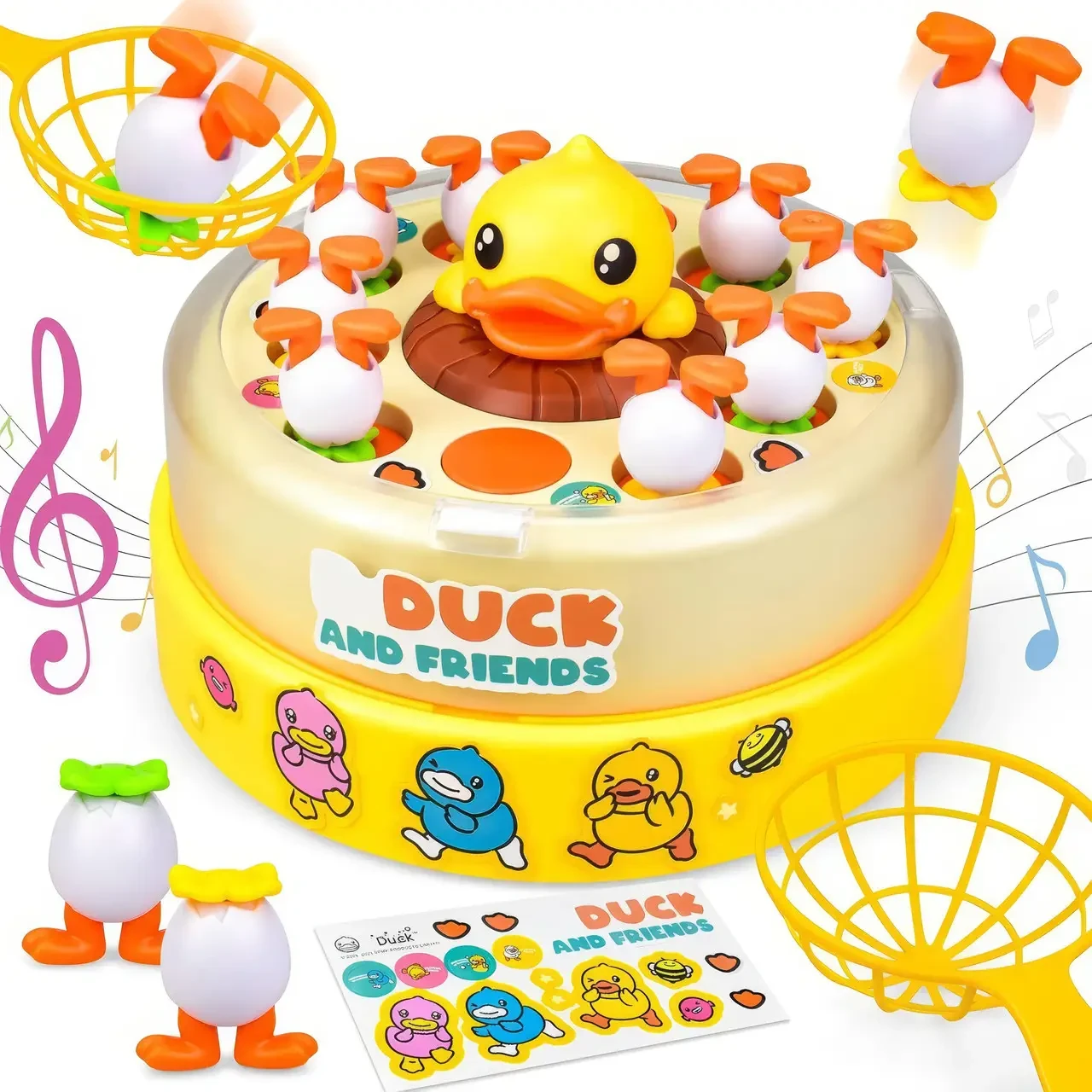 Інтерактивна музична гра B.Duck and Friends — карусель «Піймай качку» з каченятами, що вистрибують, і 2 сачками