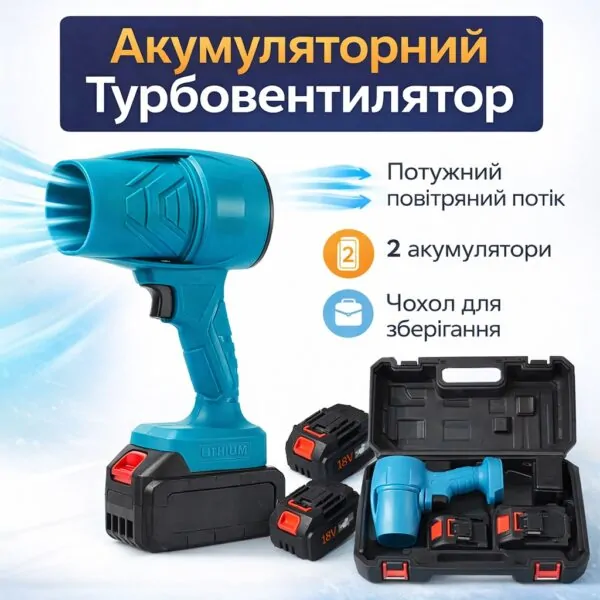 Акумуляторний турбовентилятор Turbo Handheld Fan T60 NFAN60 — ручна портативна модель з USB-зарядкою