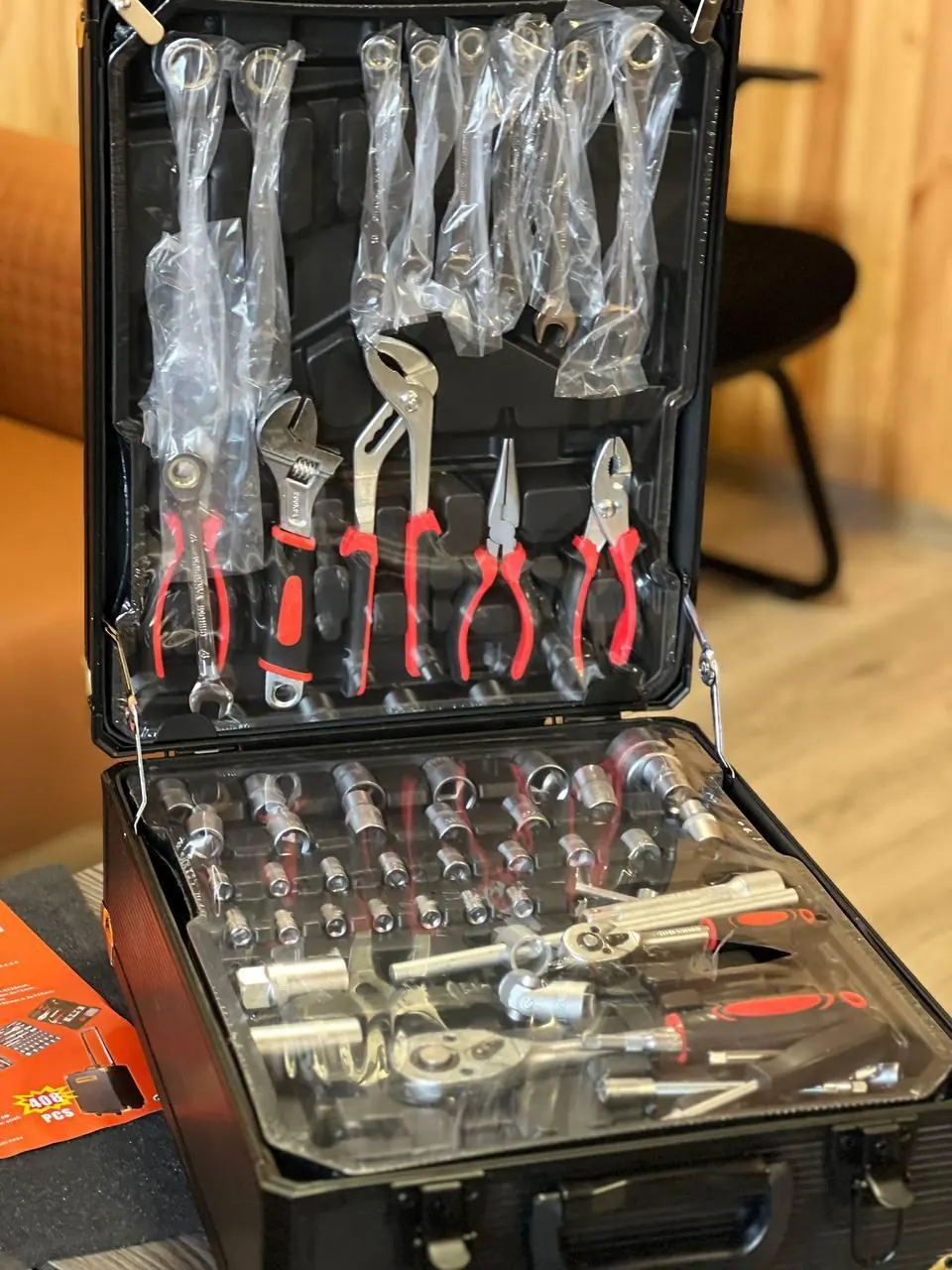 Професійний набір інструментів WMC TOOLS у валізі — 408 предметів із тріскачкою для ремонту та сервісу