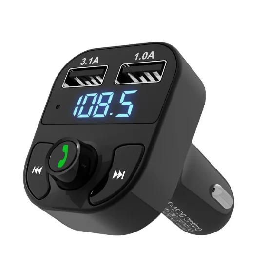 Автомобільний FM-трансмітер CAR X8 — Bluetooth-модулятор з MP3 для зручного прослуховування музики