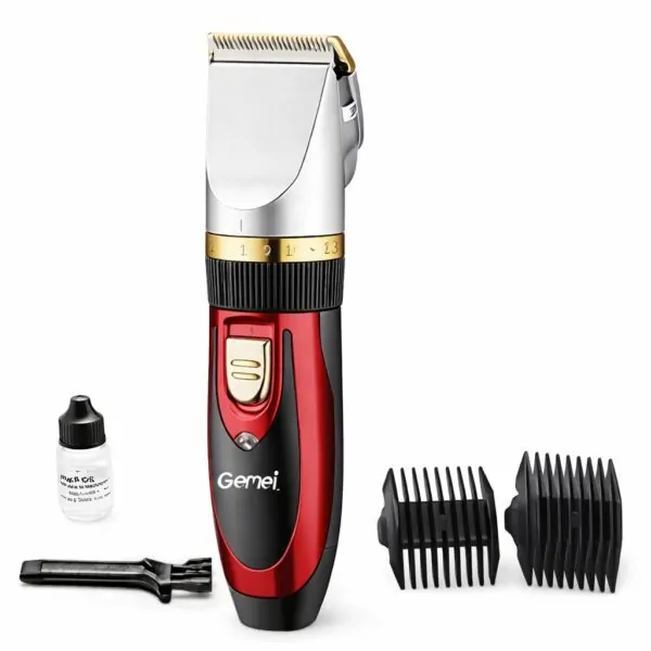 Професійна машинка для стрижки Gemei GM-550 — бездротова, 2 акумулятори, титанові леза, регулювання від 0,8 мм