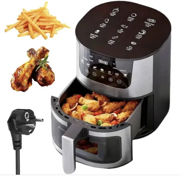 Сенсорна мультипіч Rainberg RB-2268 — потужна аерофритюрниця 8 л без олії для домашньої кухні