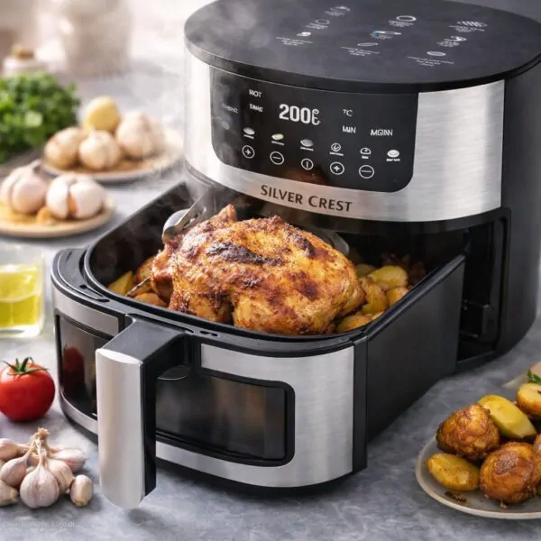 Аерофритюрниця Silver Crest SC-8855S — 8 л, 4200 Вт, сенсорне керування та технологія Hot Air для готування без олії