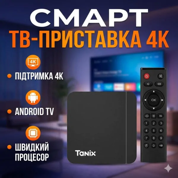 Android Smart TV приставка Tanix TX3 Mini — 2GB/16GB, 4-ядерний Amlogic, Wi-Fi та підтримка 4K
