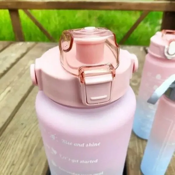 Спортивний набір пляшок для води Bottle AND264 3 в 1 — комплект у рожево-блакитних кольорах